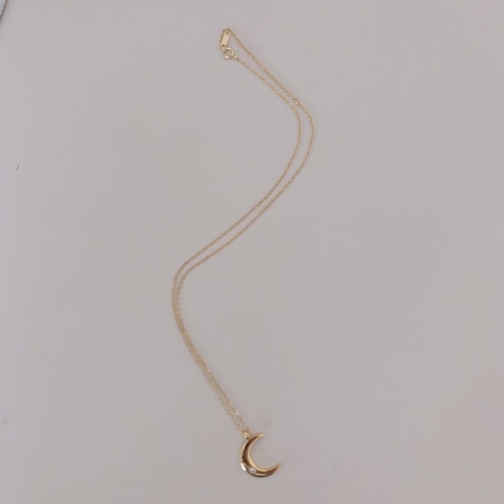 Moon Pendant Necklace | 14k Gold Plated - Picture 4 of 5